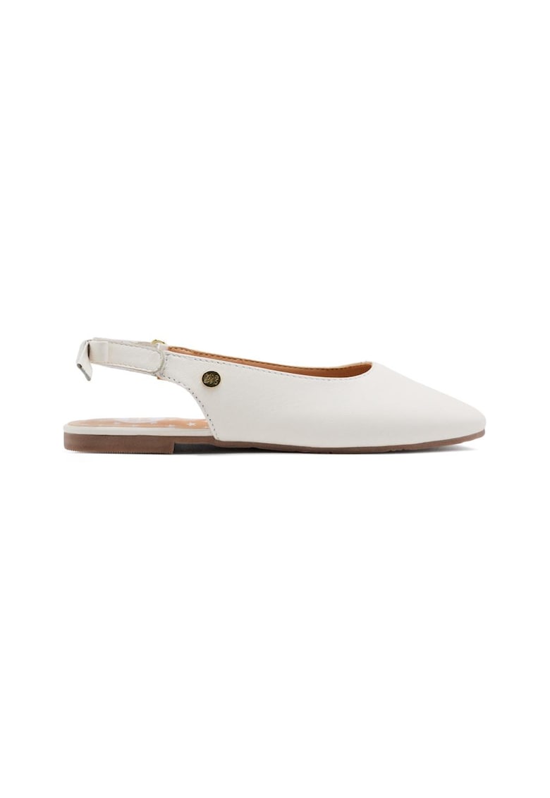 n - Papuci slingback din piele - Alb