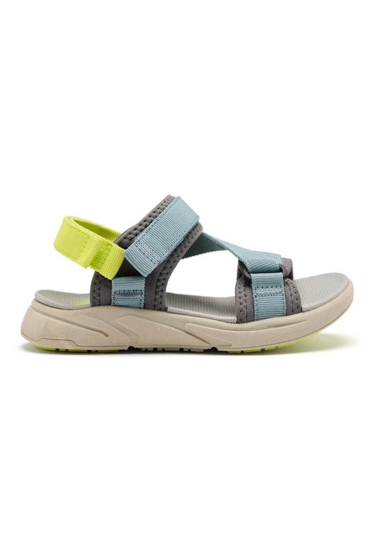 Sandale cu talpa plata si inchidere velcro - Bleumarin