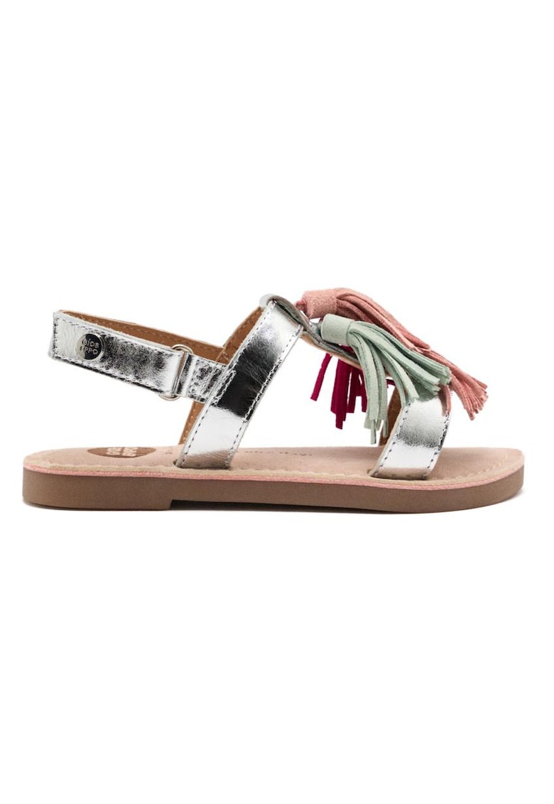 Sandale cu aspect metalizat si canafi - Multicolor