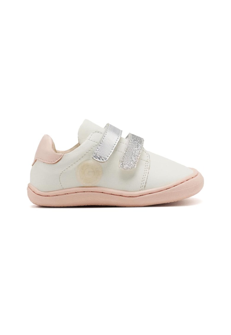 Pantofi sport din piele cu inchidere velcro - Alb