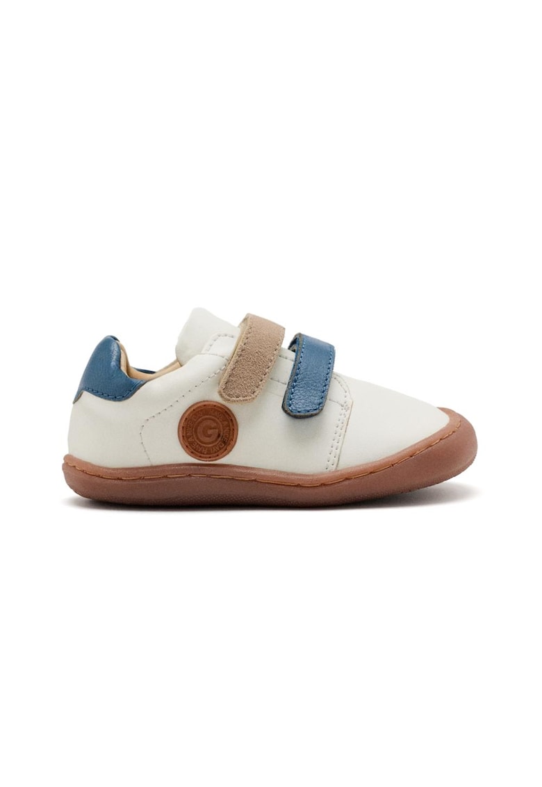 Pantofi sport din piele cu inchidere velcro - Alb