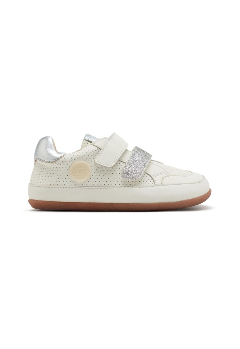 Pantofi sport din piele cu garnituri din material sintetic - Alb