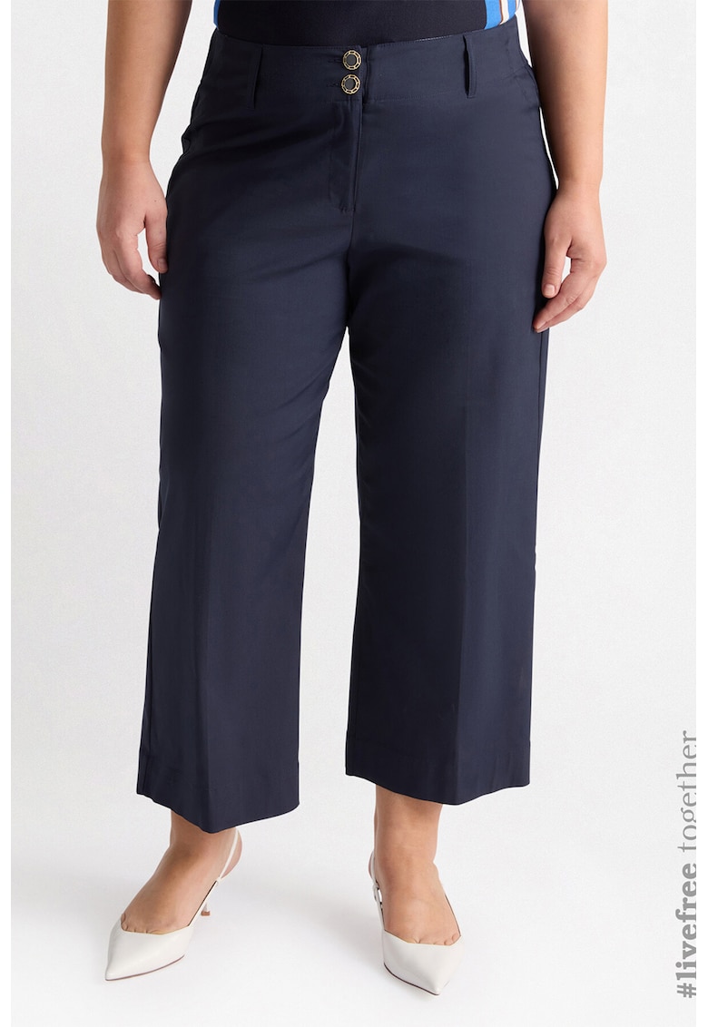 Pantaloni crop cu talie medie