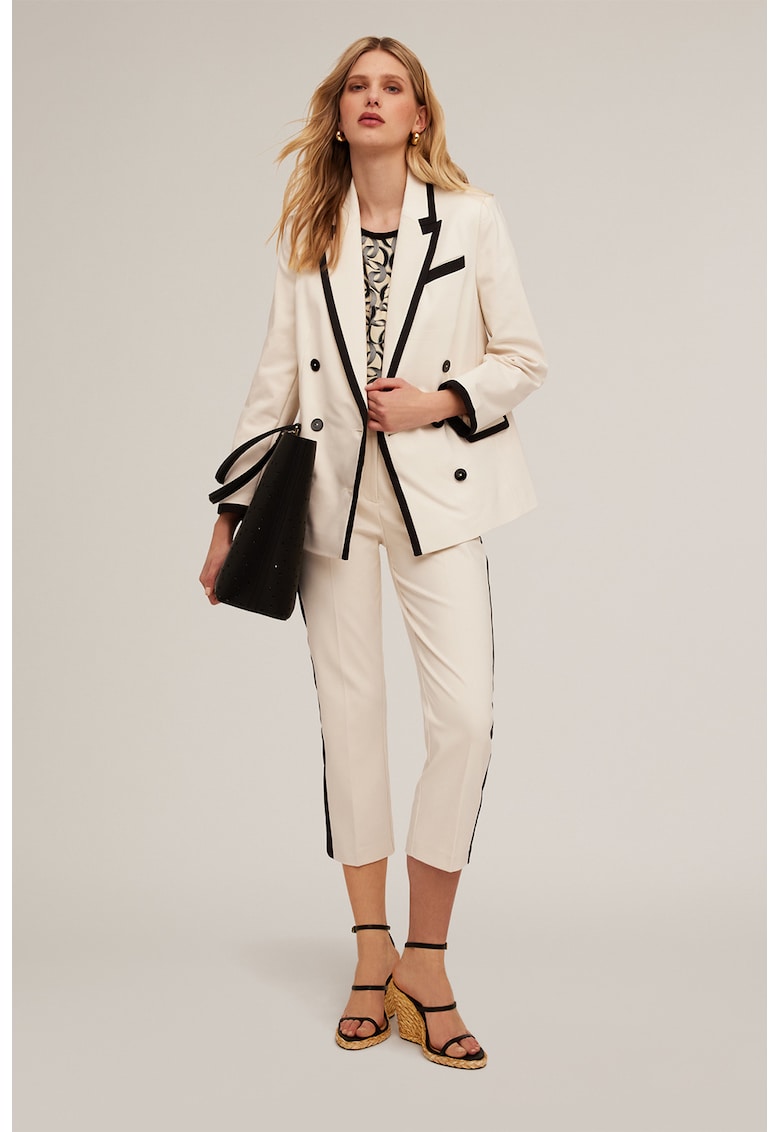 Sacou cu detalii contrastante - Crem