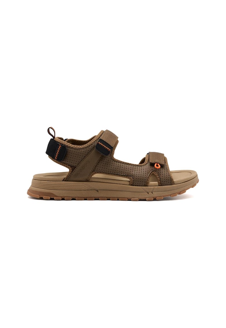 Sandale din piele ecologica cu inchidere velcro Harwinton - Bej