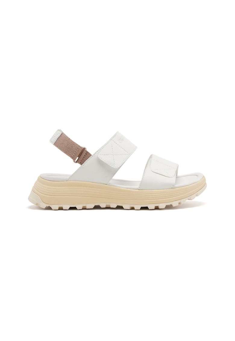 Sandale din piele ecologica cu inchidere velcro - Alb