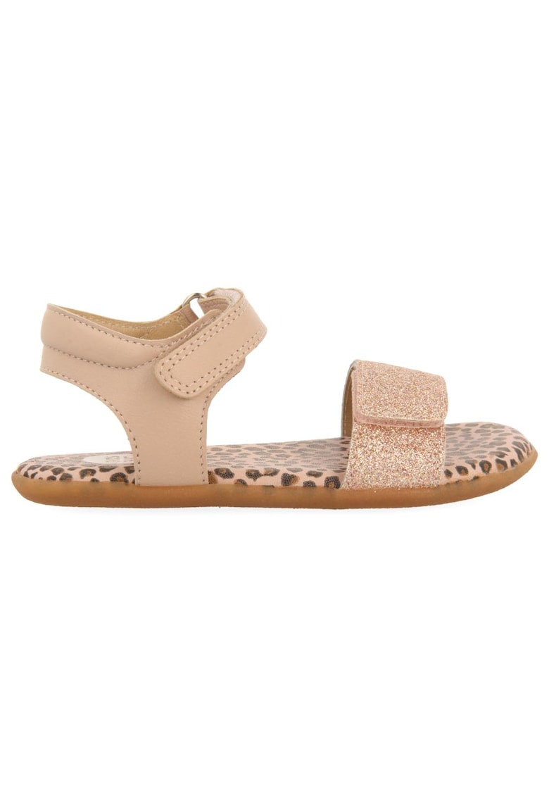 Sandale cu velcro si garnituri stralucitoare