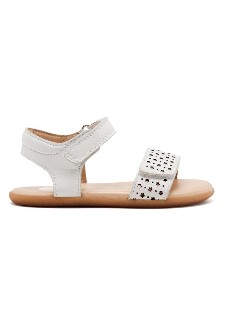Sandale din piele cu perforatii - Alb