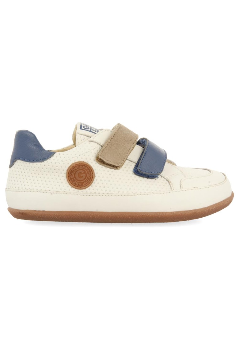 Pantofi sport din piele cu velcro - Alb