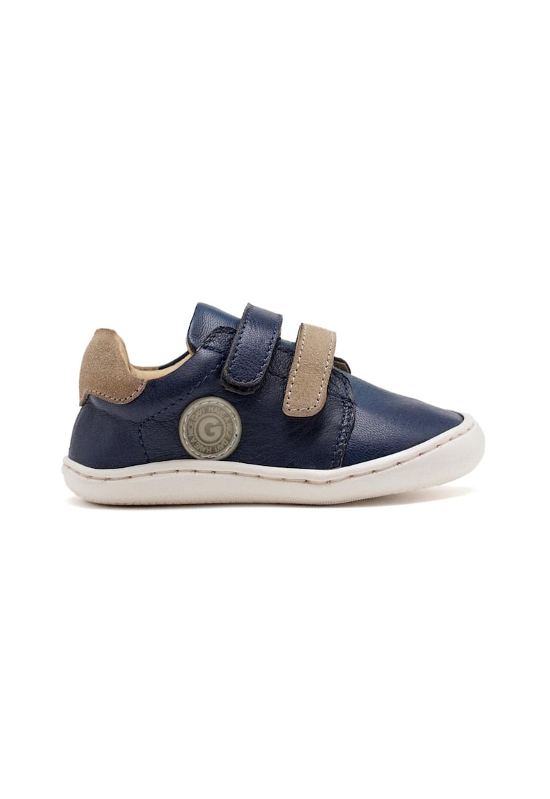 Pantofi din piele cu inchidere velcro - Albastru royal/Bleumarin