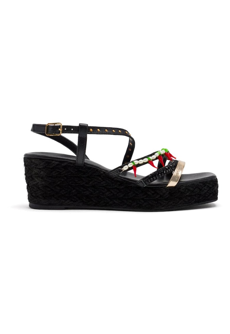 Sandale cu varf patrat Millie Xena - Negru