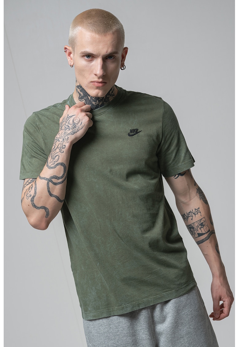 Tricou de bumbac cu logo - Verde feriga