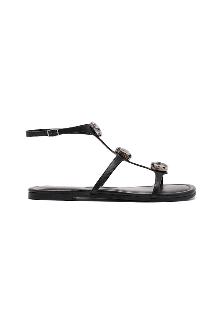 Sandale de piele cu catarama - Negru