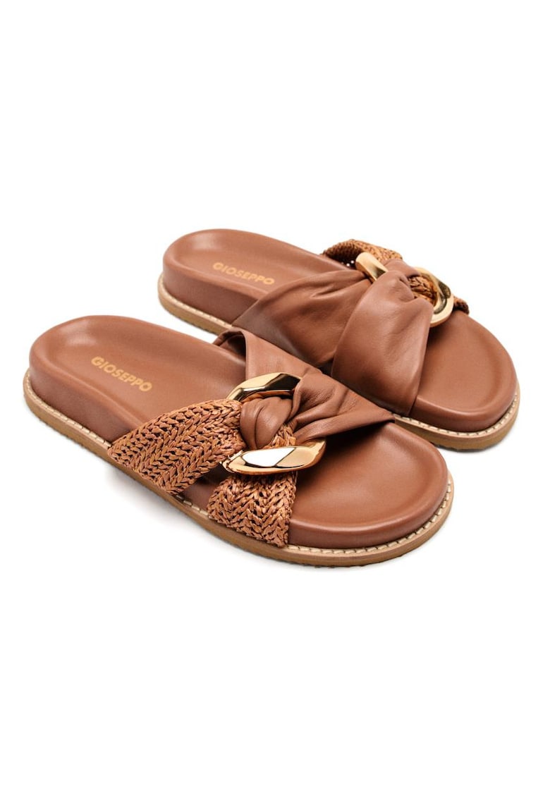 Papuci cu detaliu innodat Tisbury - Caramel