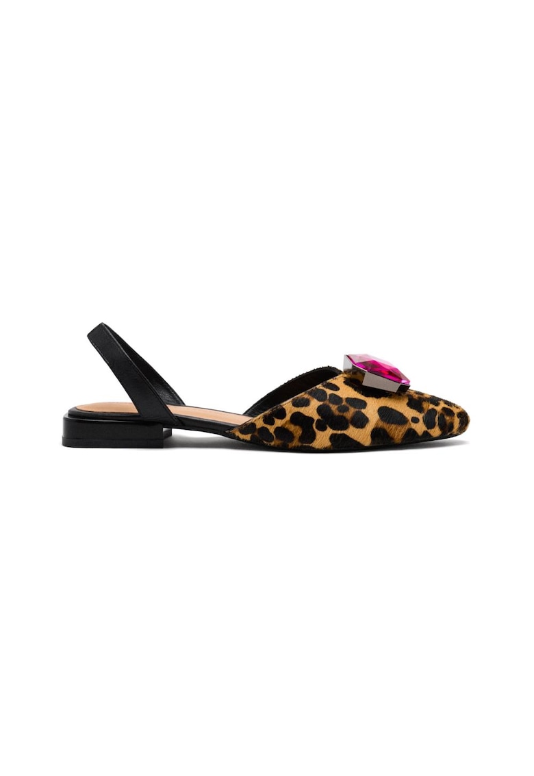 Balerini de piele cu animal print Hughes