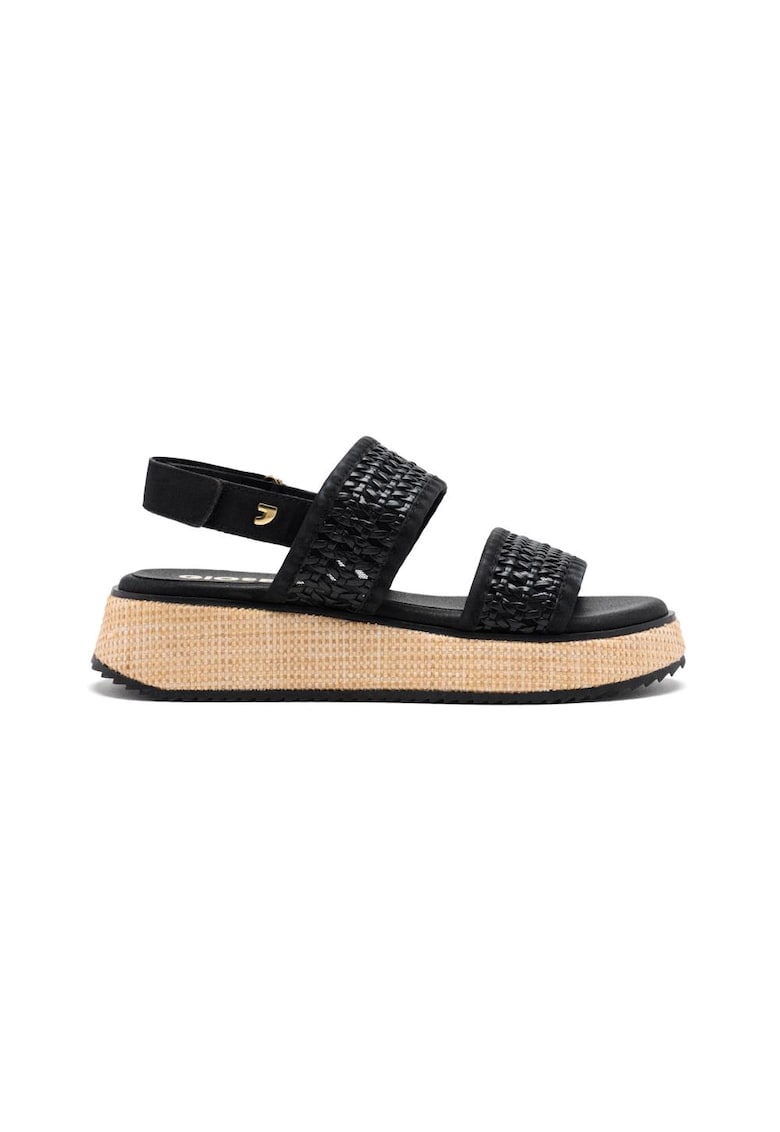 Sandale cu talpa wedge Cloverland - Negru