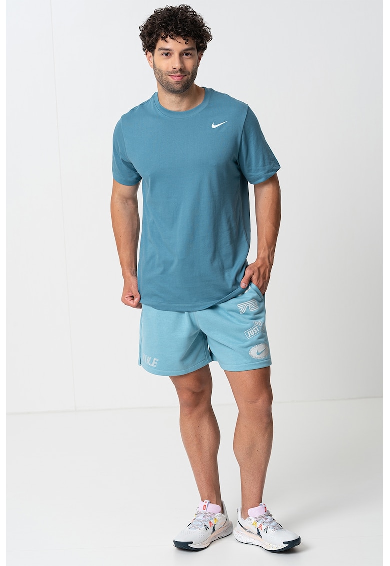 Tricou cu tehnologie Dri-FIT si decolteu la baza gatului - pentru fitness - Albastru petrol