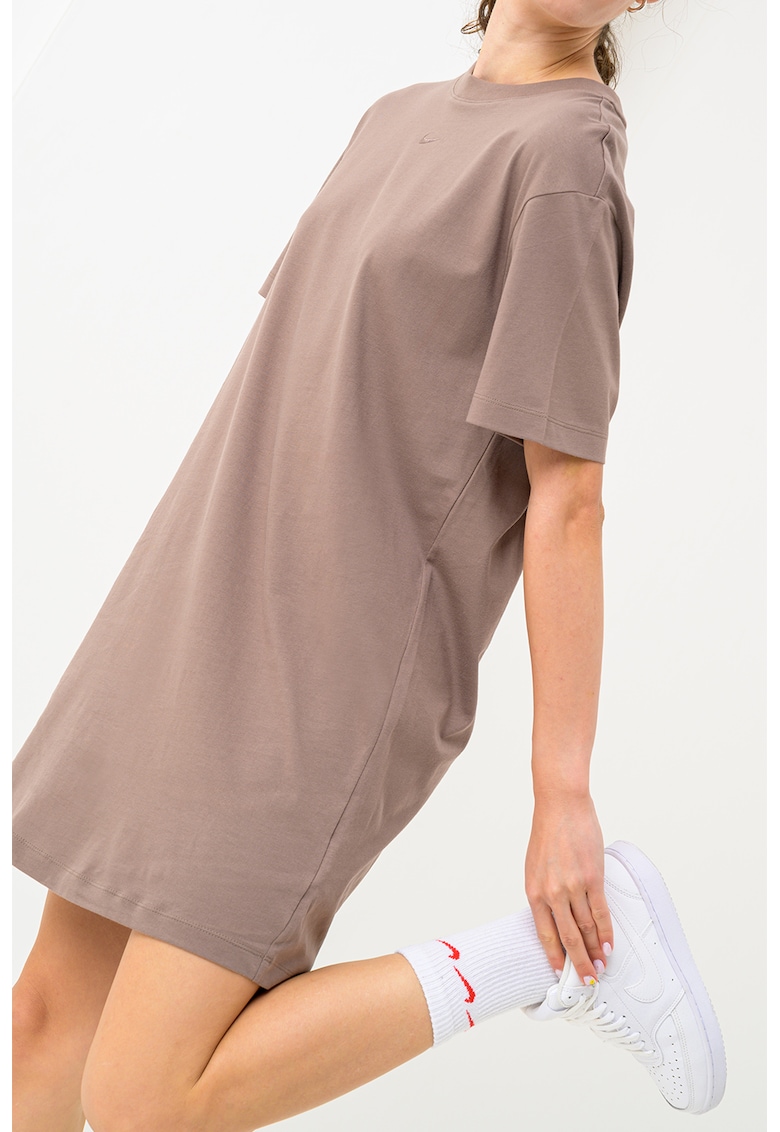 Rochie-tricou cu decolteu la baza gatului Sportswear Essentials - Maro/Maro taupe