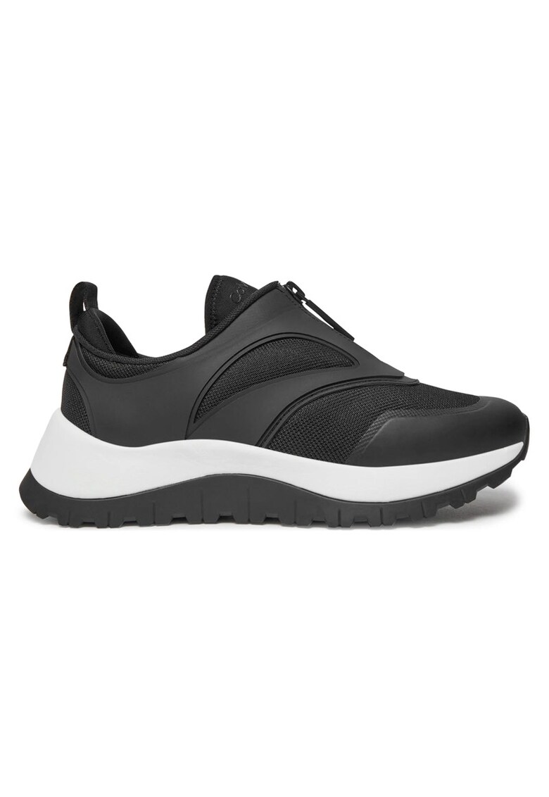 Pantofi sport  pentru Femei - runner slip on w/zip mix m - HW0HW02228-BEH - Negru
