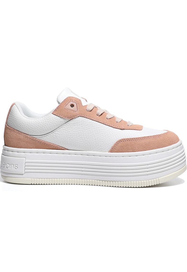 Pantofi sport pentru Femei - bold flatf low lace tumb - YW0YW01797-0K6 - Alb Pantofi sport pentru Femei - bold flatf low lace tumb - YW0YW01797-0K6 - Alb