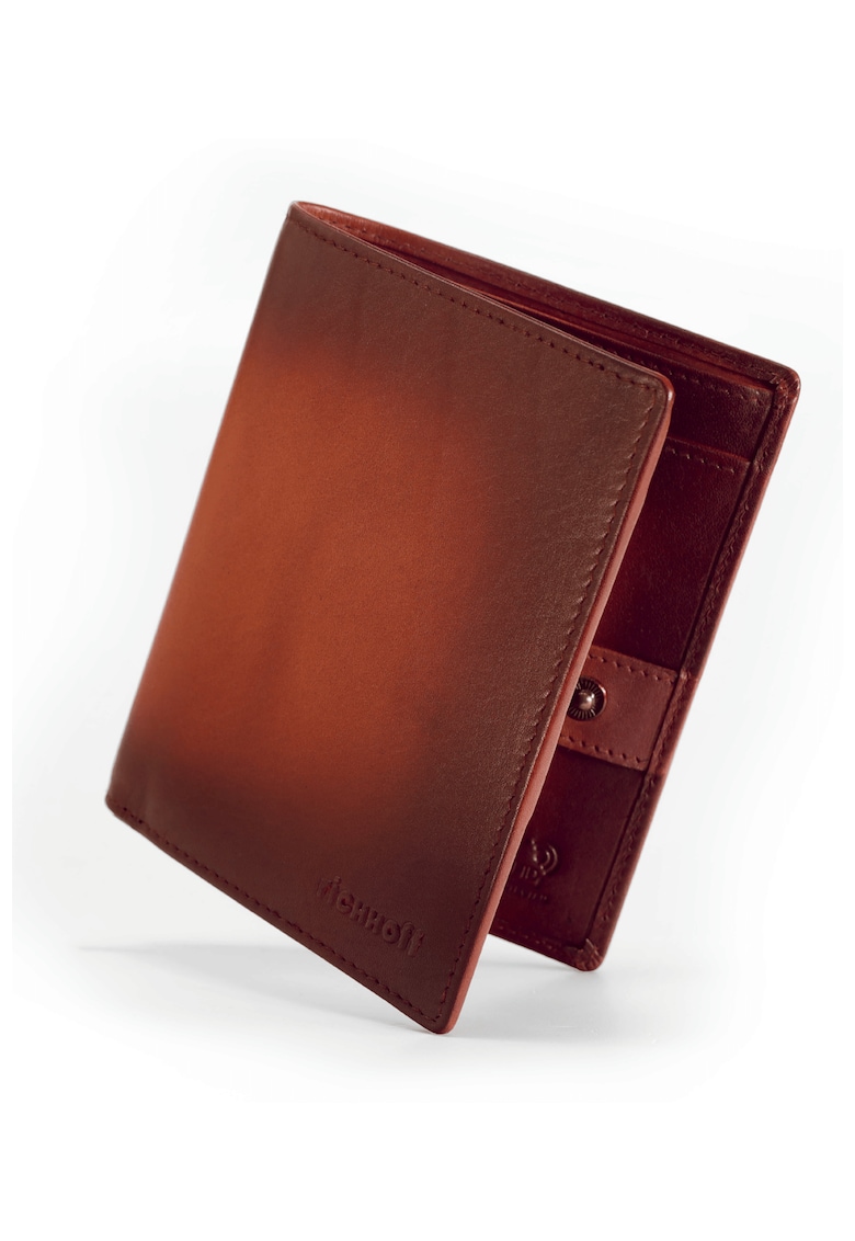 Portofel modern slim vertical barbati - protectie RFID - piele naturala premium