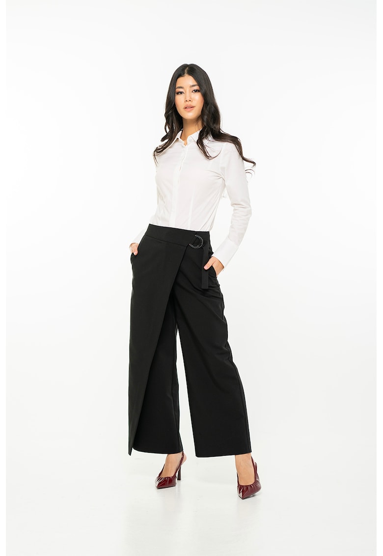 Pantaloni relaxed fit din amestec de bumbac