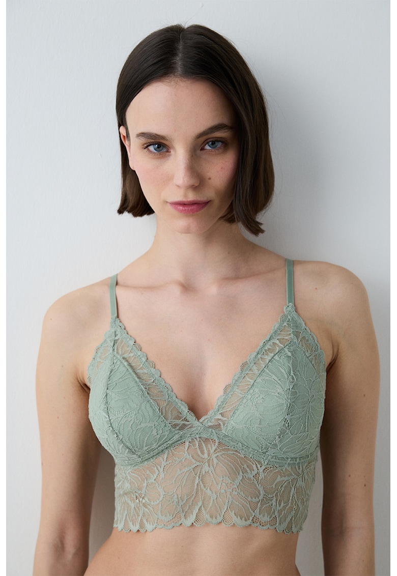 Bustiera din dantela cu decolteu in V