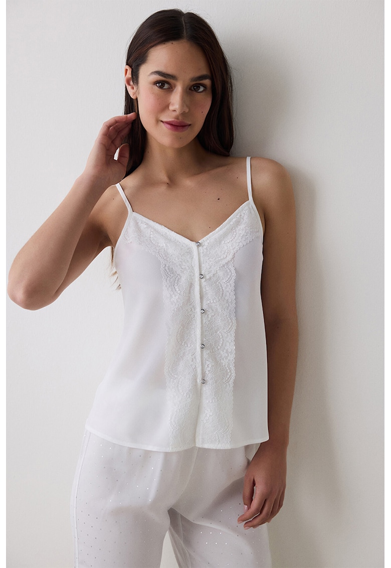 Top cu decolteu in V si bretele ajustabile