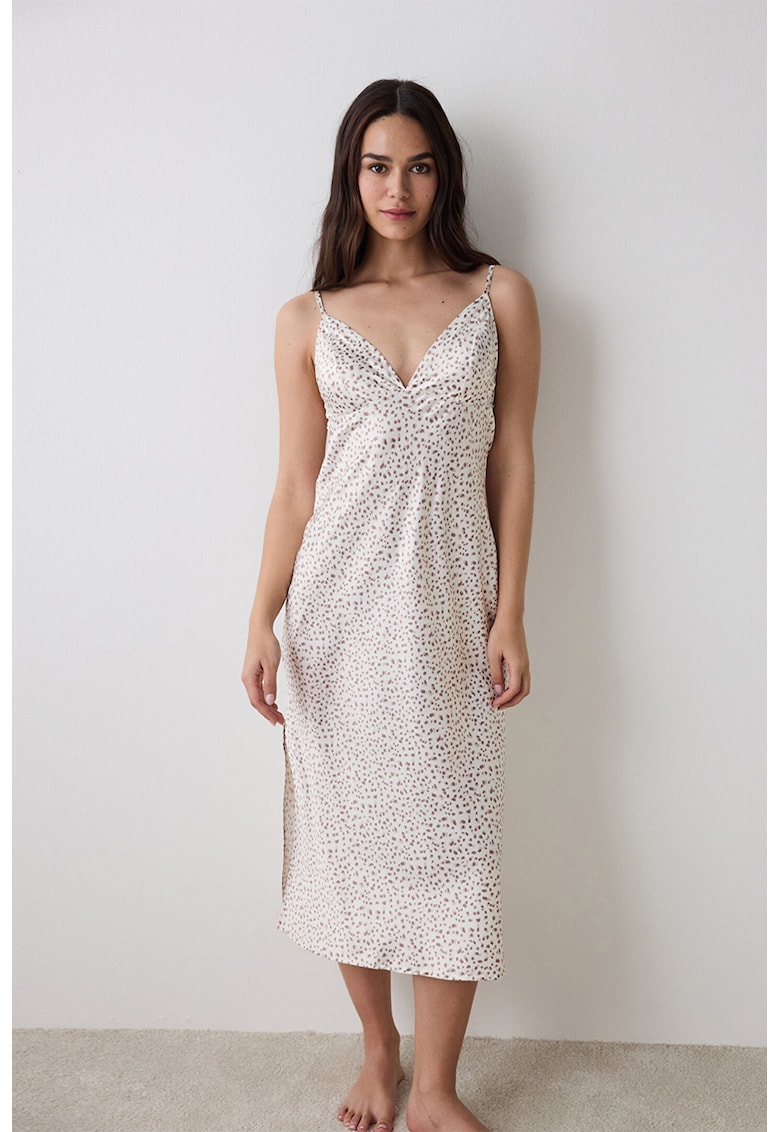 Camasa de noapte din satin cu animal print