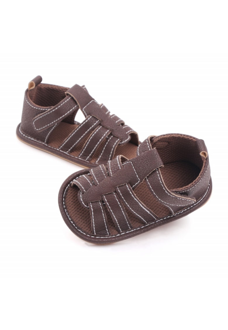 Sandale Cu Barete - Inchise La Spate - Uni - Casual - Baieti - Piele ecologica - Maro - 3-6 luni -