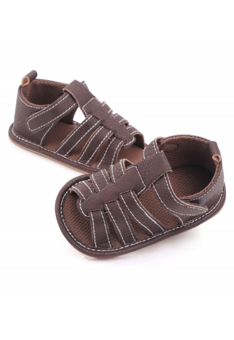 Sandale Cu Barete - Inchise La Spate - Uni - Casual - Baieti - Piele ecologica - Maro - 3-6 luni -