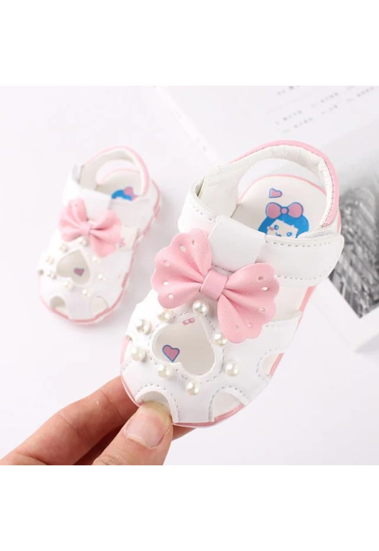 Sandale Model Heart - Piele ecologica - Casual - Fete - Alb -