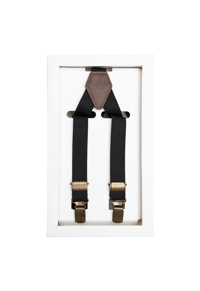 Bretele suspenders - Negru/Maro