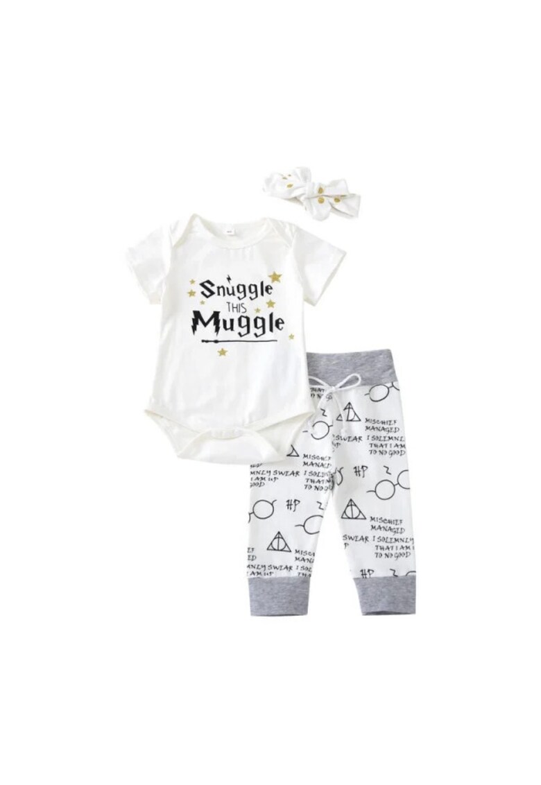Compleu Model Snuggle This Muggle - Bumbac - Fete - Maneca scurta - Multicolor - Multicolor