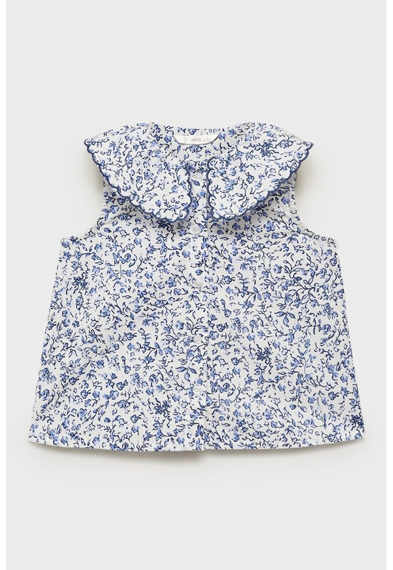 Top cu guler cu volane si model floral