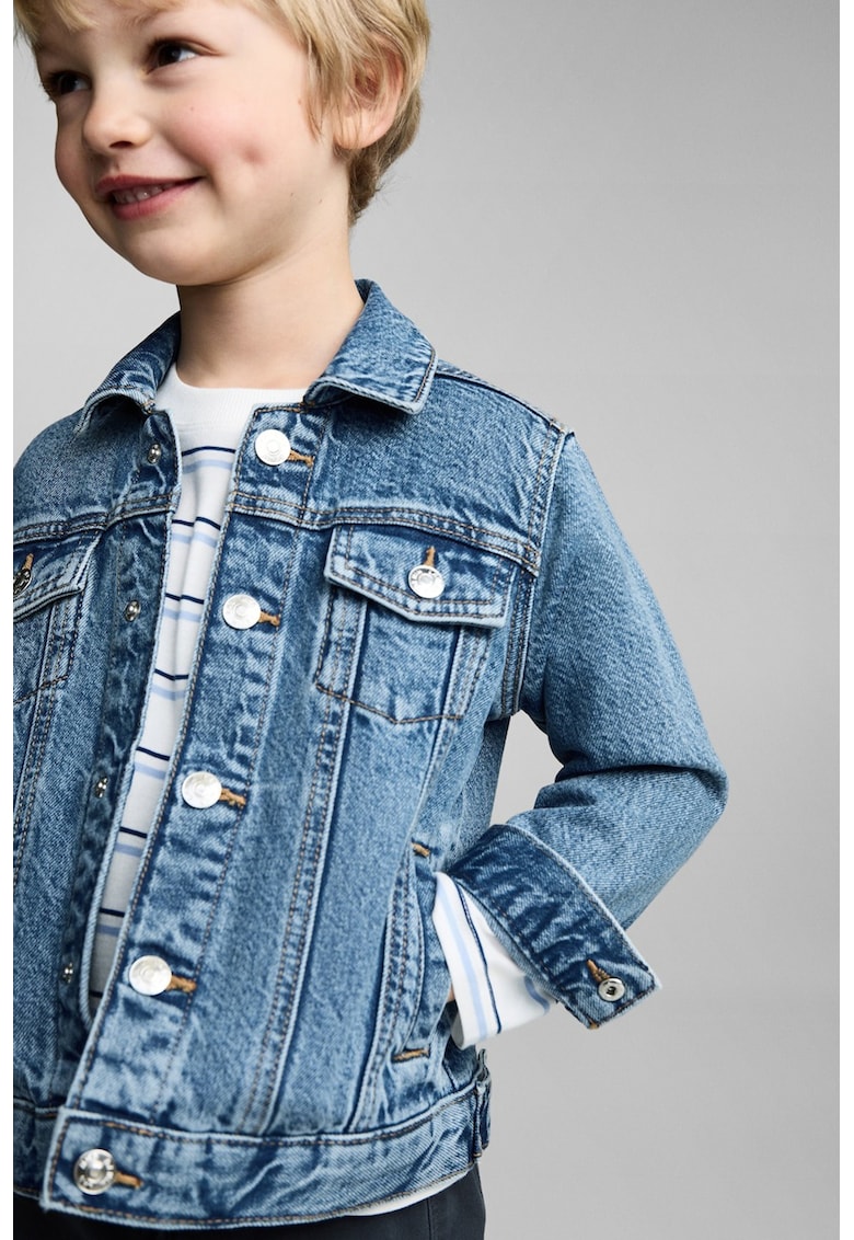 Jacheta din denim cu guler clasic