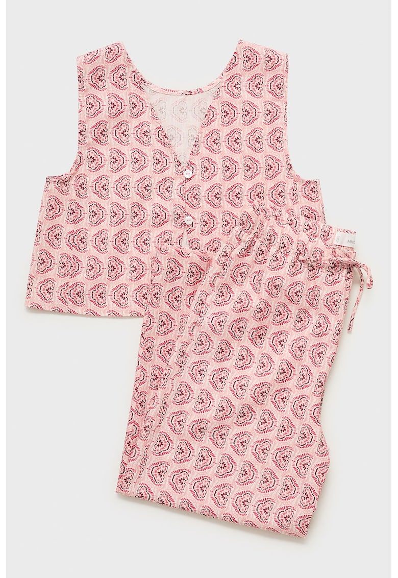 Pantaloni cu croiala ampla si imprimeu