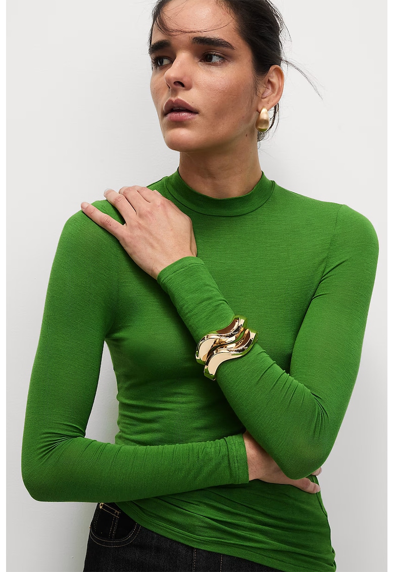 Bluza slim fit din amestec de modal