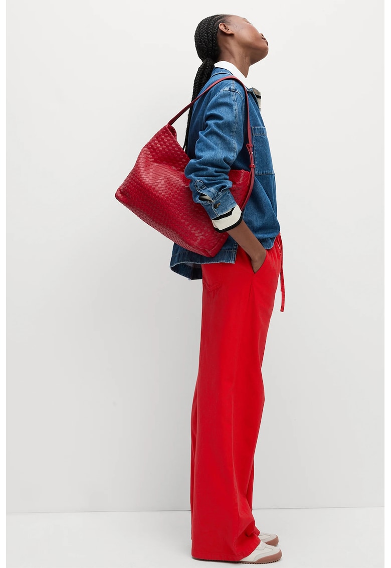 Pantaloni din amestec de lyocell cu snur