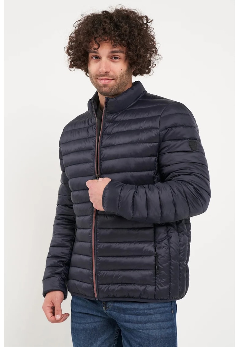 Jacheta matlasata cu guler mediu - Albastru ultramarin