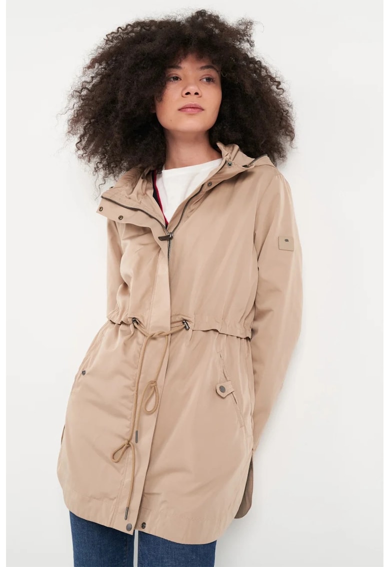 Lee Cooper - Jacheta cu cordon in talie si gluga - Maro deschis