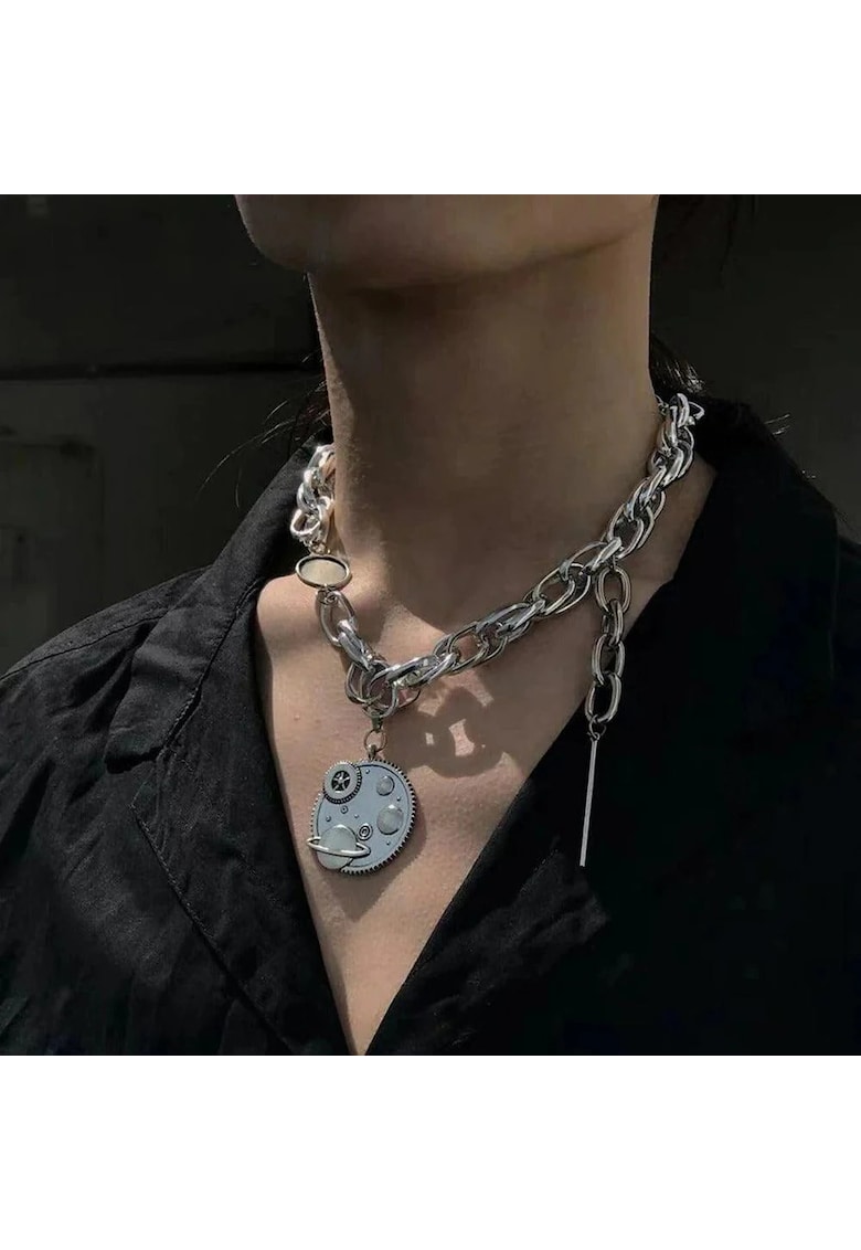 Colier argintiu - cu zale mari - Debora C15 -