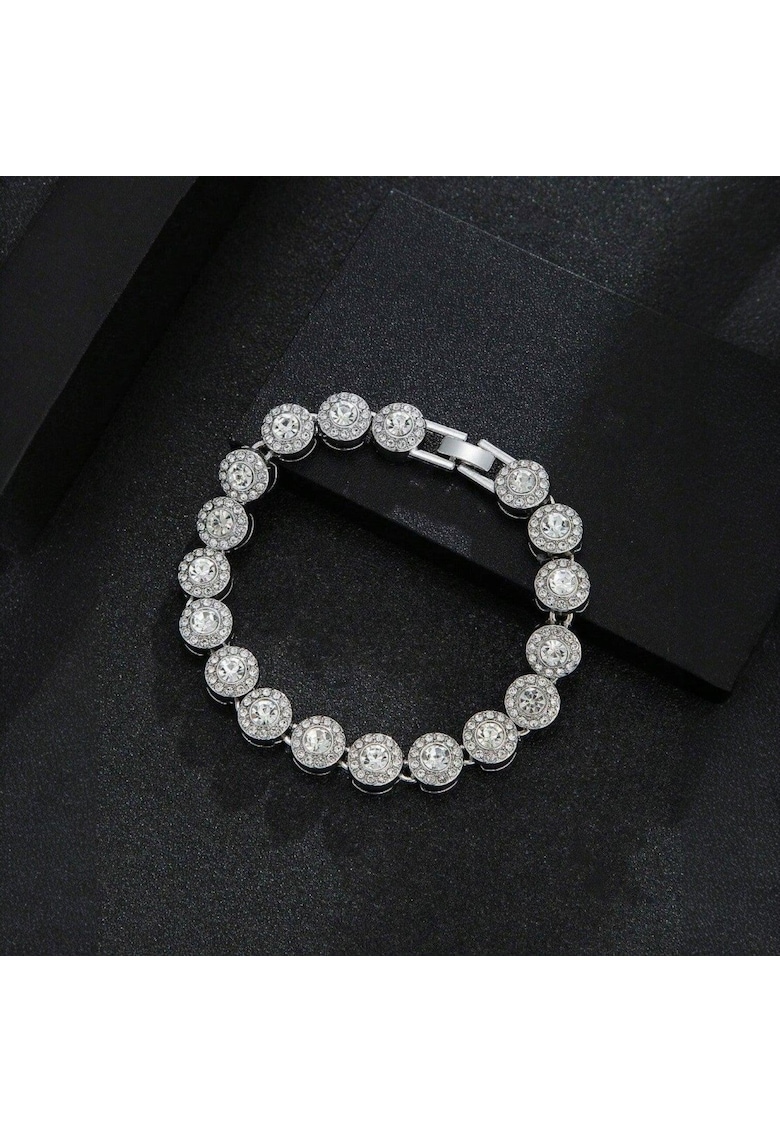 Bratara tennis luxury - argintie - cu pietre - Chelsea C9