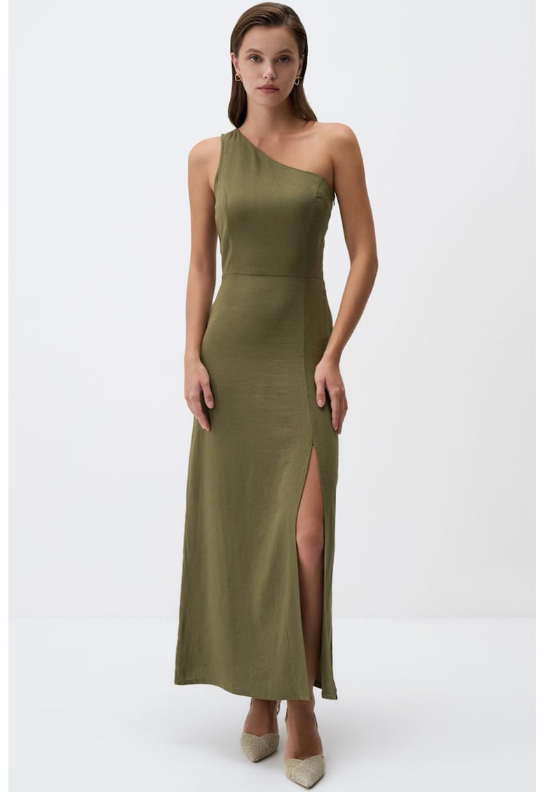 Rochie cu decolteu pe un umar si slit lateral