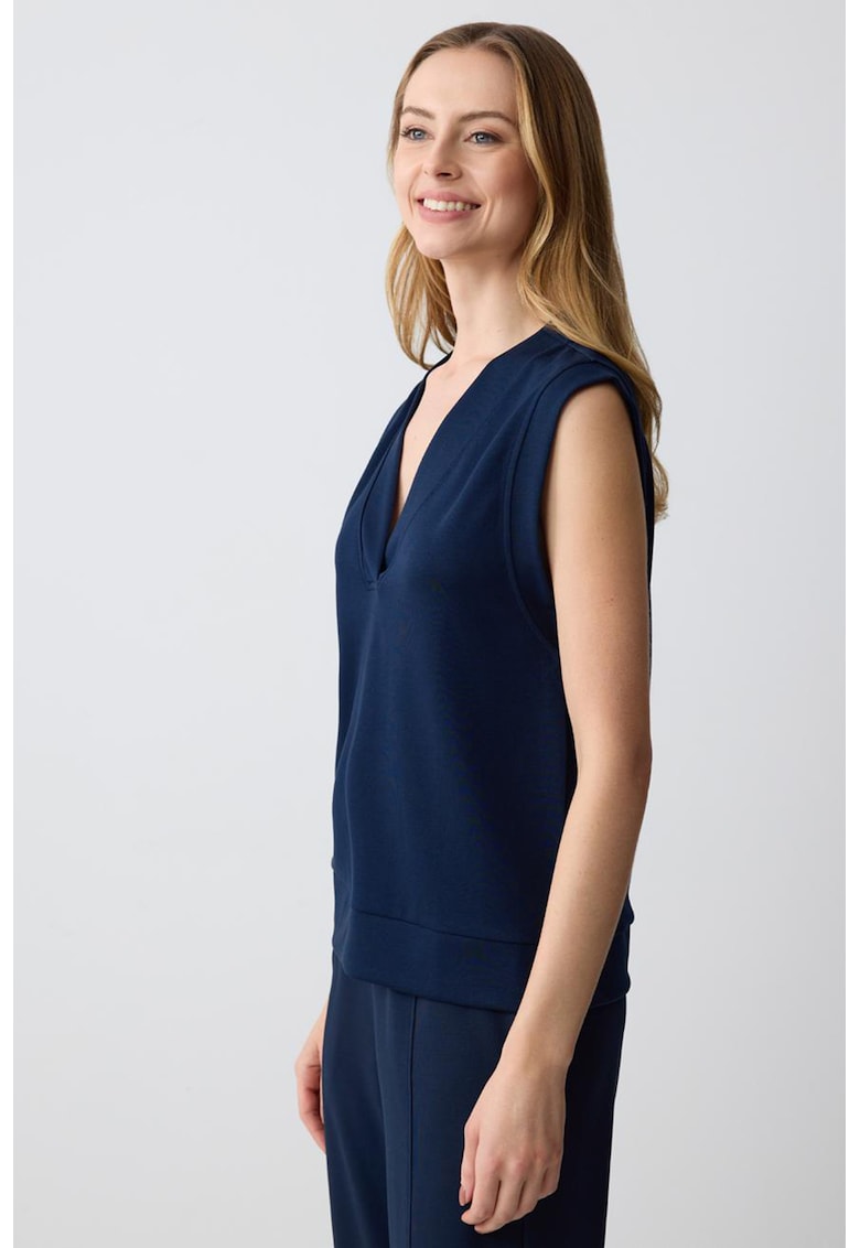 Tricou din amestec de modal cu decolteu in V
