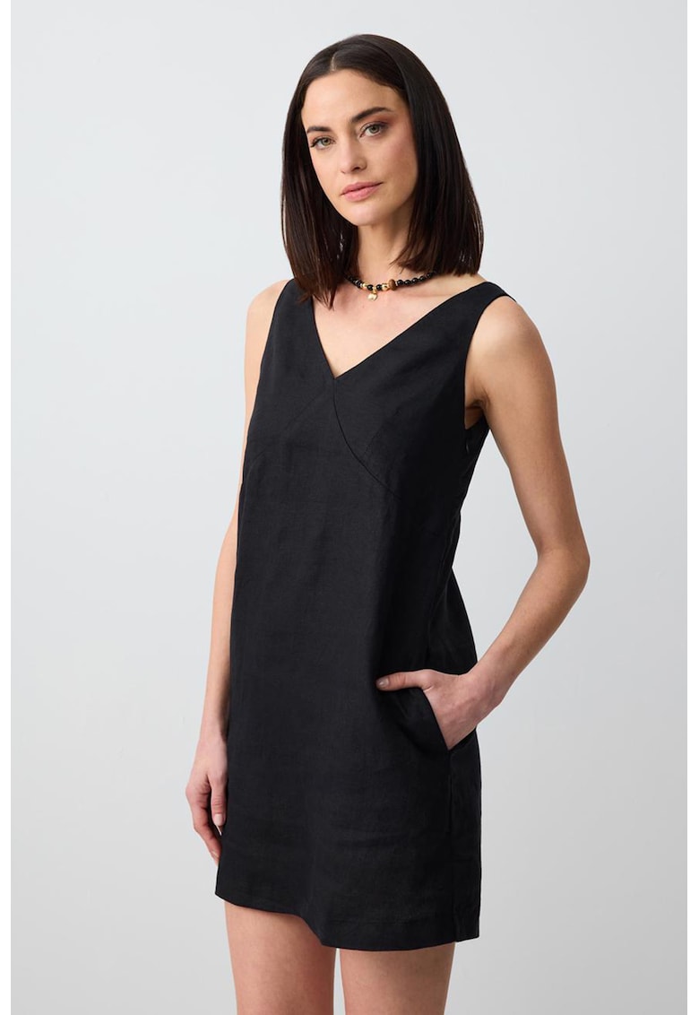 Rochie mini de in cu buzunare laterale