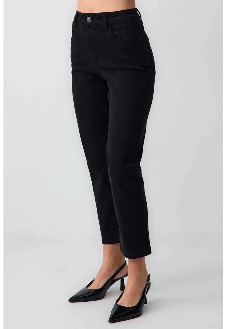 Blugi crop cu croiala slim-fit