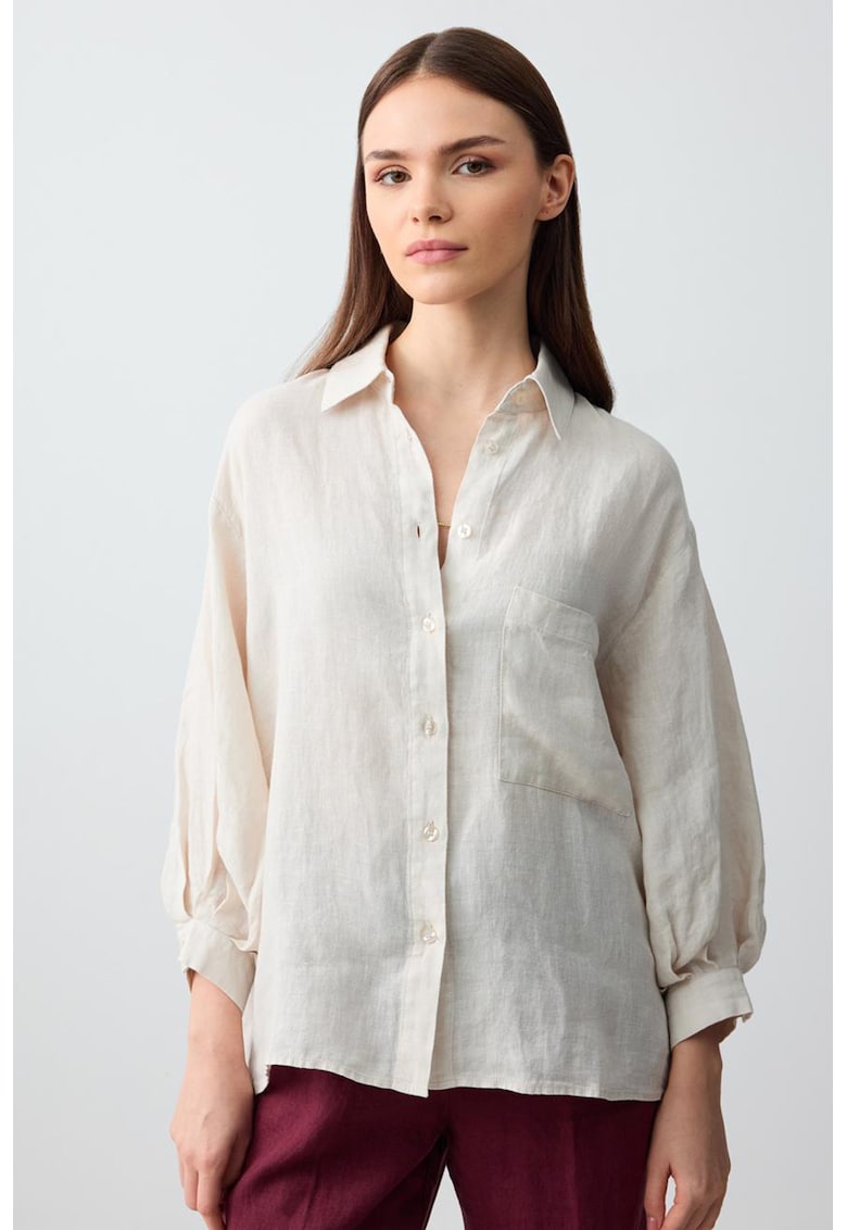 Camasa lejera de in cu buzunar pe piept