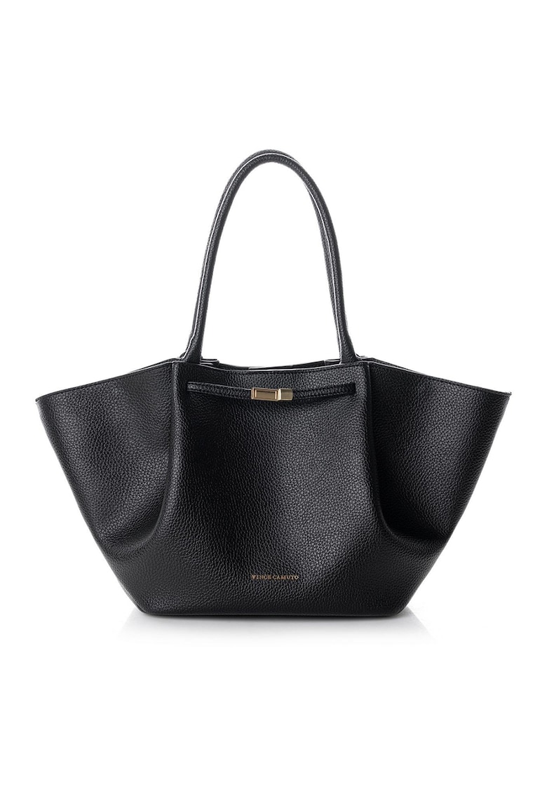 Geanta tote de piele ecologica - Negru - 27 x 52 x 13 cm