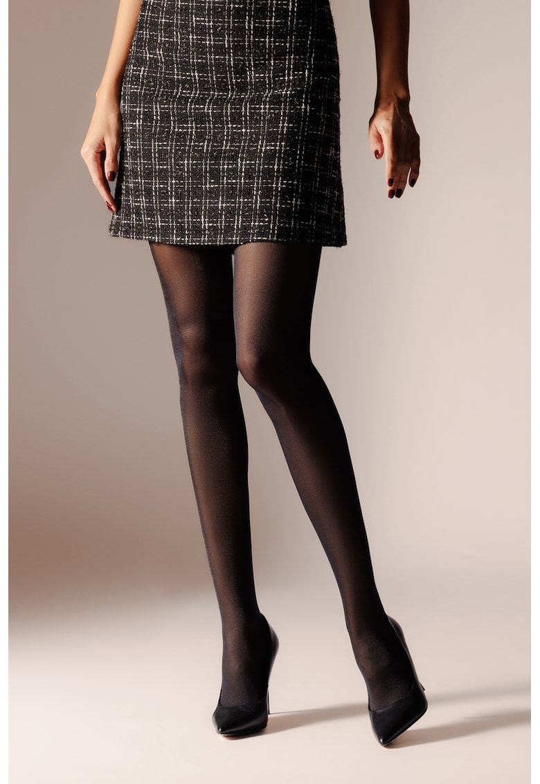 Dres lucios cu talie inalta - 40 DEN - Negru